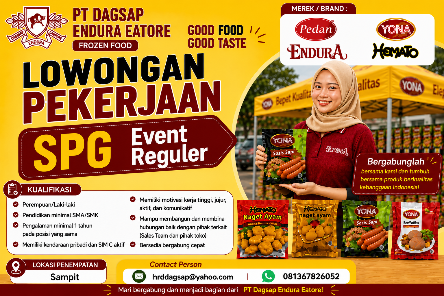 Lowongan SPG Event - Area Sampit, Kalimantan Tengah