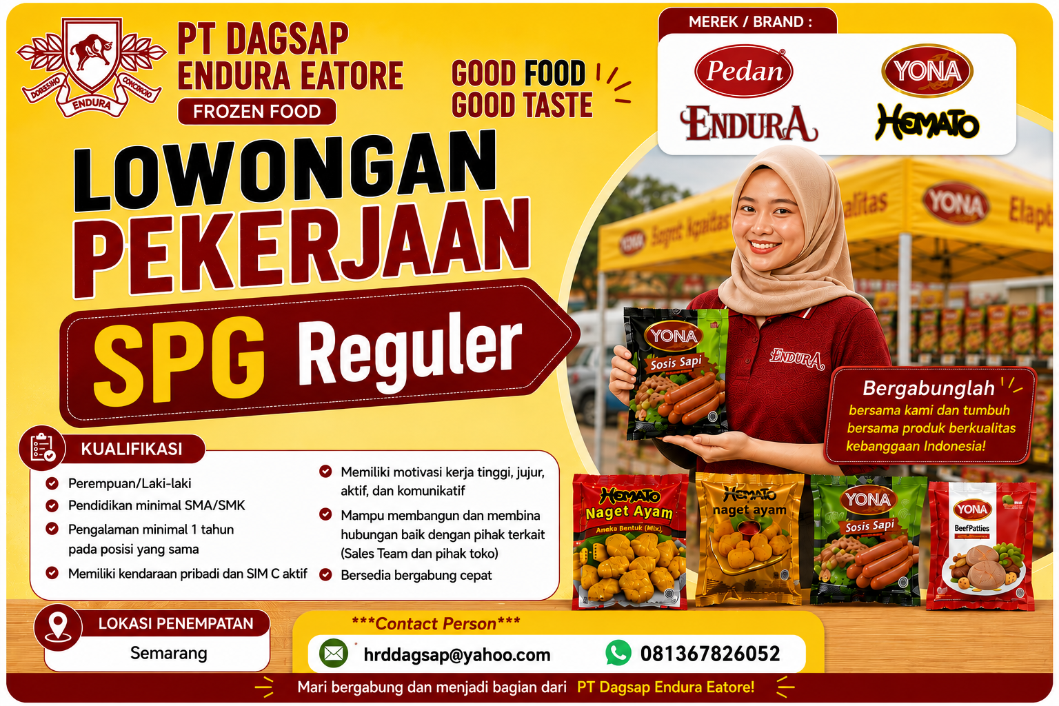 Lowongan SPG Reguler - Area Semarang