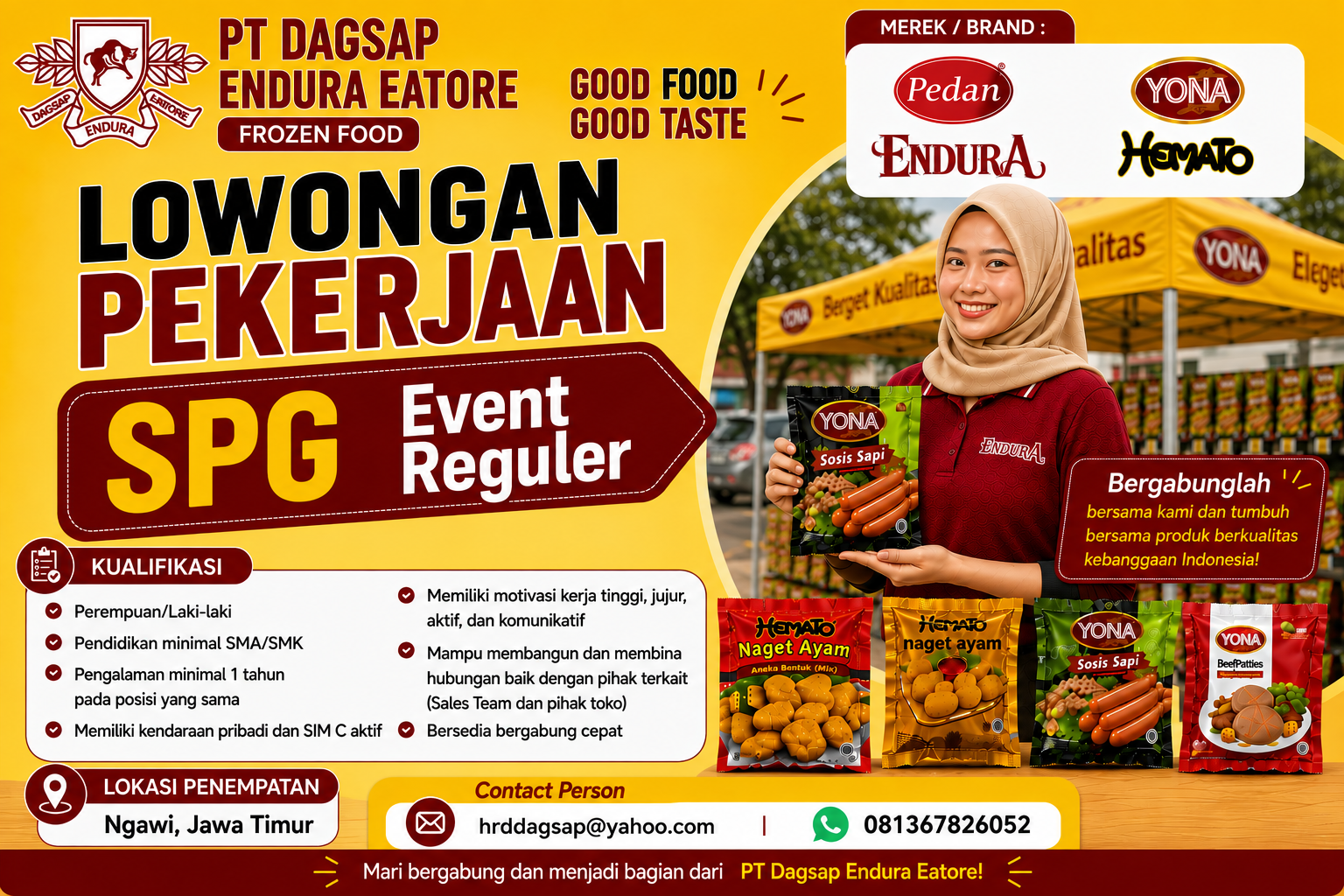 Lowongan SPG Event - Area Ngawi, Jawa Timur