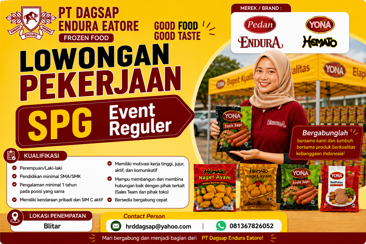 Lowongan SPG Event - Area Blitar