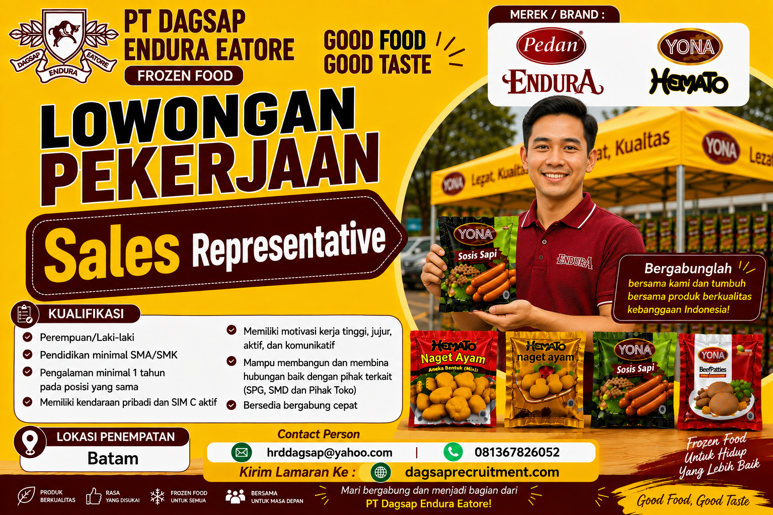 Lowongan Sales Representative - Area Batam